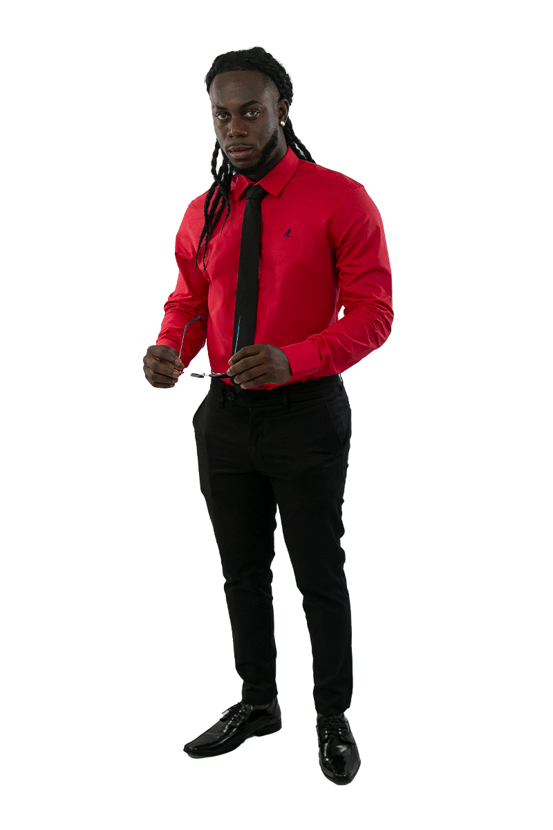 Camisa Social Masculina Vermelha Slim
