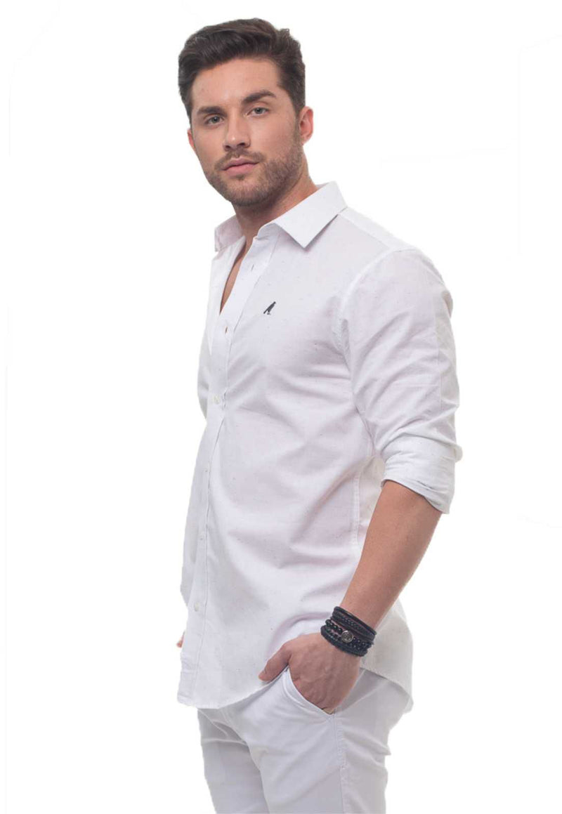 Camisa Social Masculina Branca Super Slim - Fio Egípcio