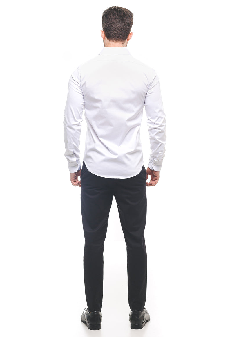 Camisa Social Masculina Branca Super Slim- Fio Egípcio