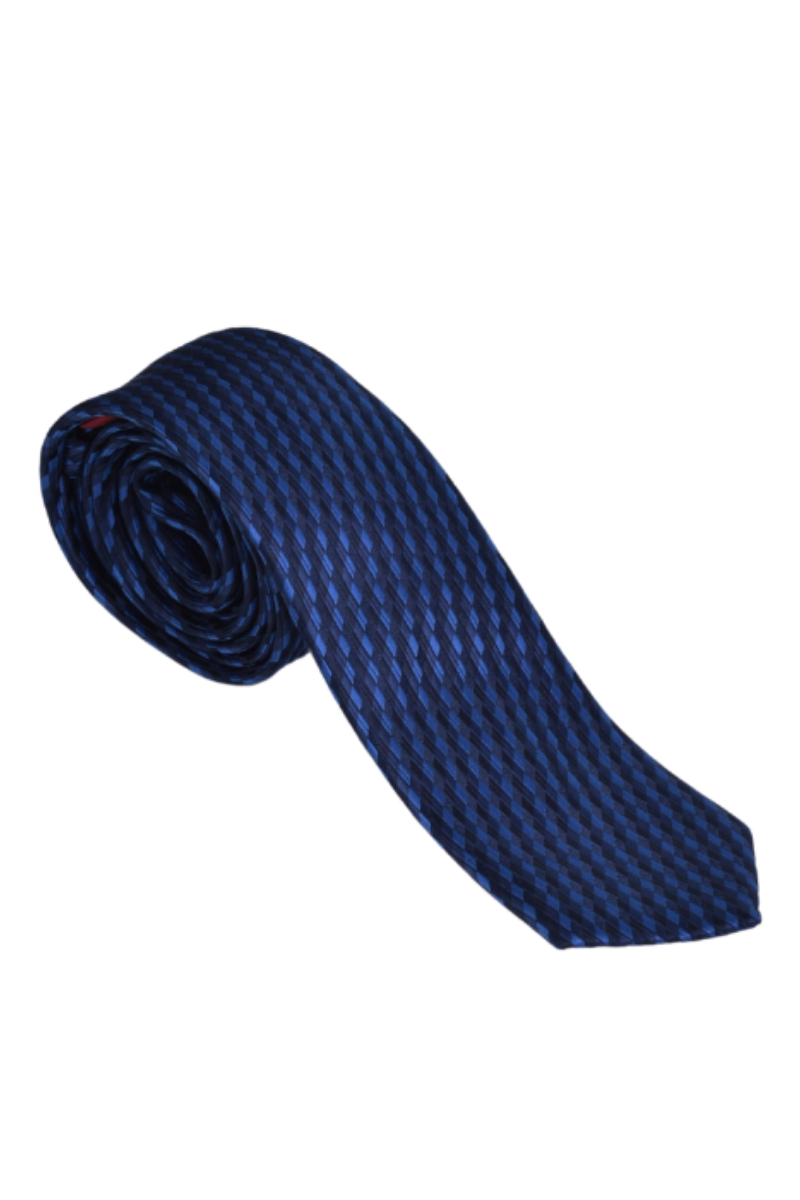 Gravata Social Slim Azul Estampa 3D