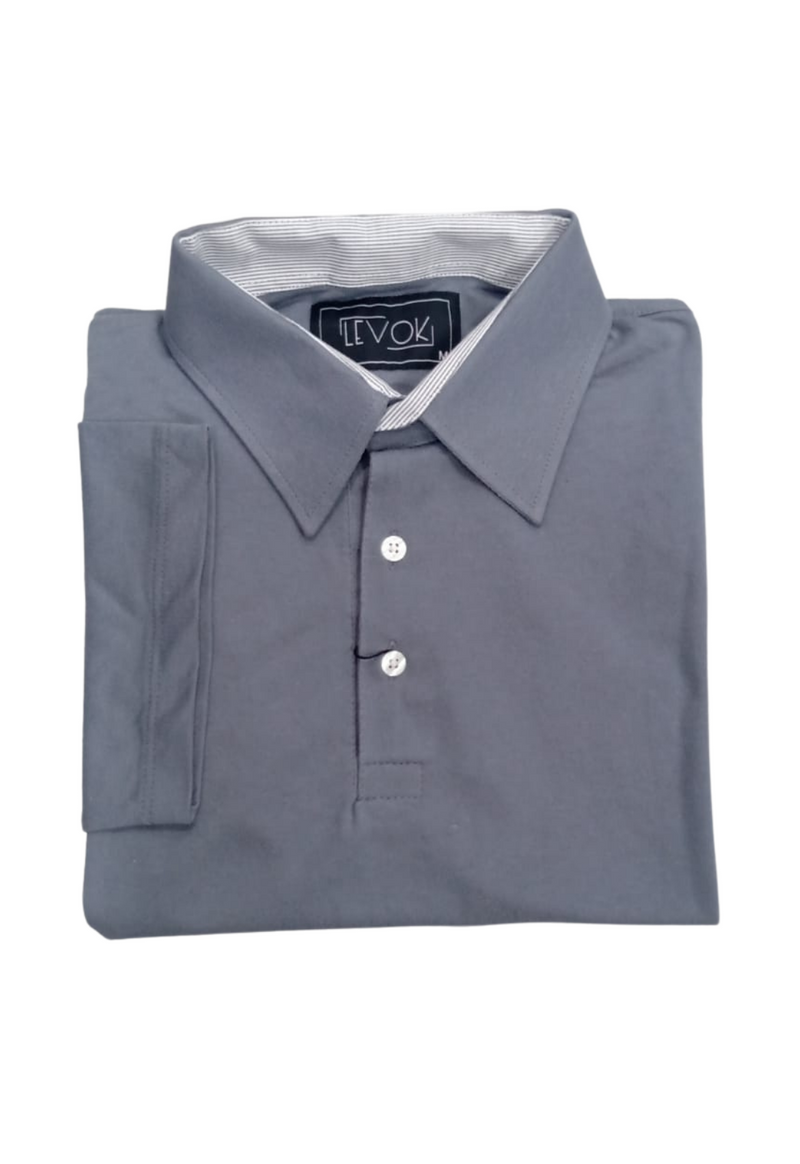 Camisa Gola Polo Cinza Tradicional