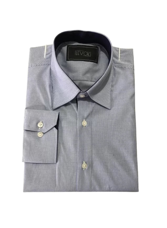 Camisa Social Masculina Tradicional Listrada Manga Longa